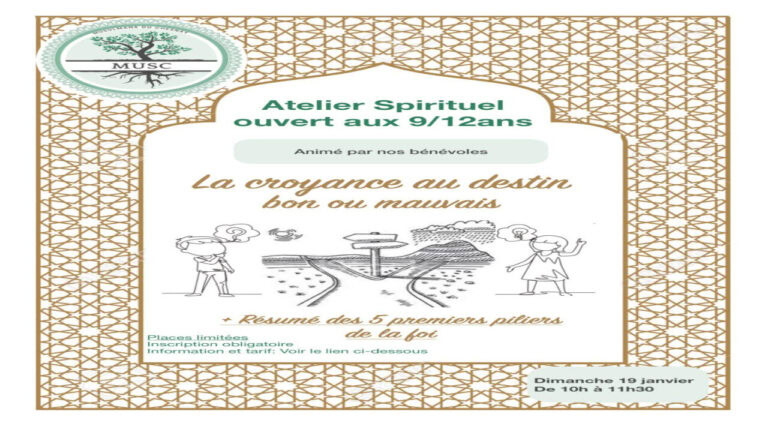 Atelier spirituel pour enfants de 9 à 12 ans du 19.01.2025